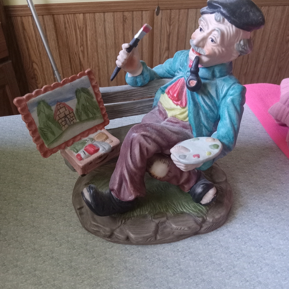 Charming Artist Figurine in Multicolor